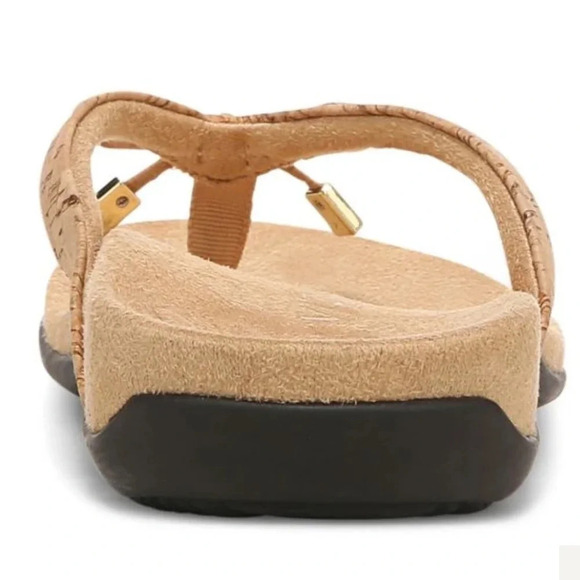 NWOT Vionic Bella Toe Post Sandals - Gold Cork - Picture 3 of 7